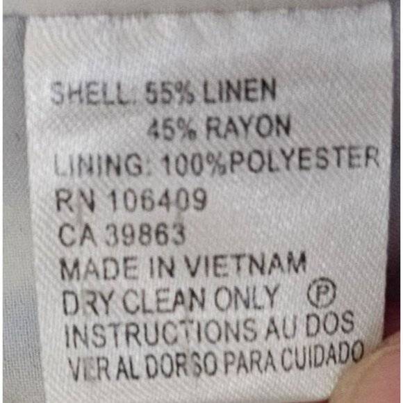 Tahari Petite Ikat Print Sheath Dress Linen Blue White size 6 Petite‎ - Picture 6 of 10